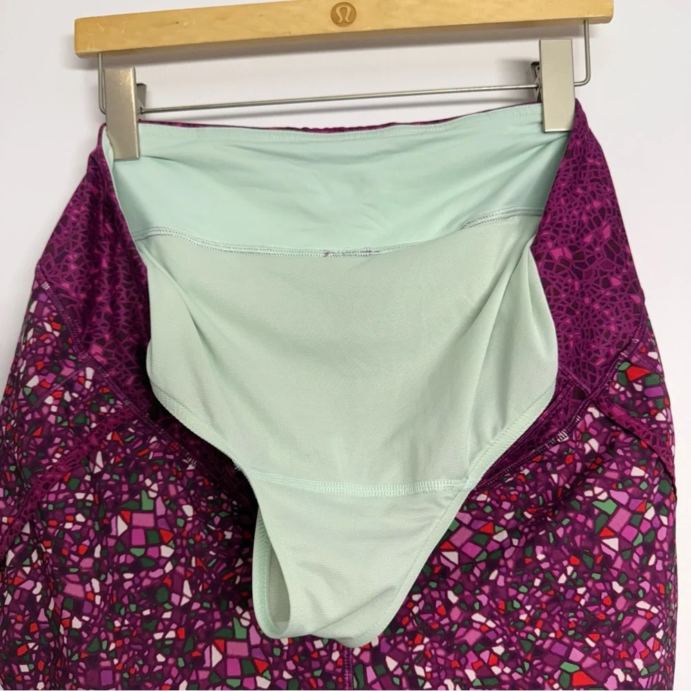 Lululemon Run Times Short Paradise Camo Paradise Geo Regal Plum Multi Size 12 - Picture 6 of 6
